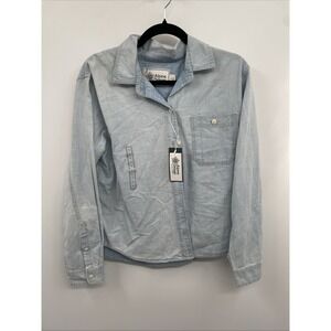 Alpine Design Shirt Women Small Light Blue Denim Chambray Long Sleeve Preppy NWT